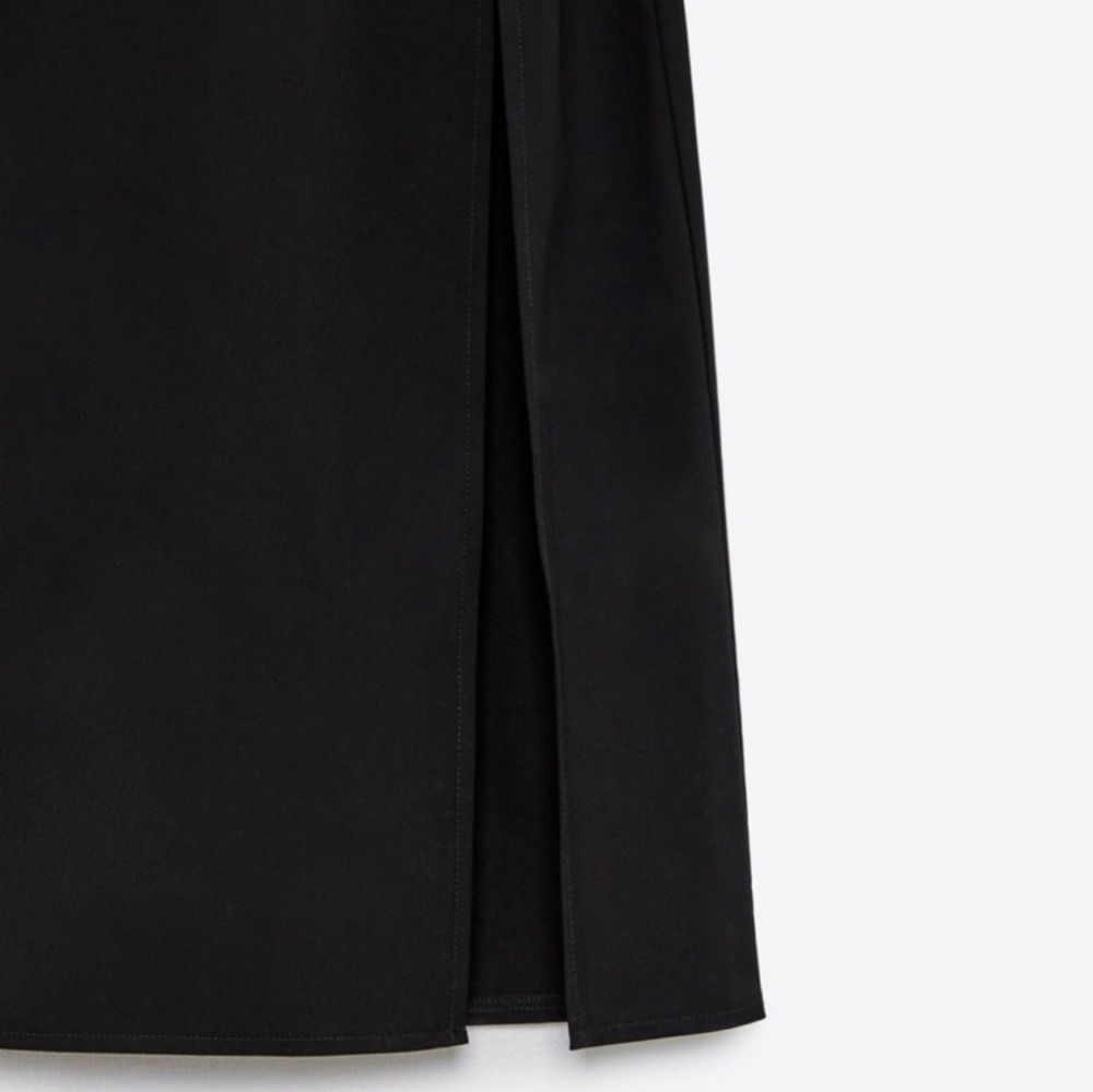 Zara Black Sheath Midi Dress Cross Strap Women's Small - Picture 5 of 13